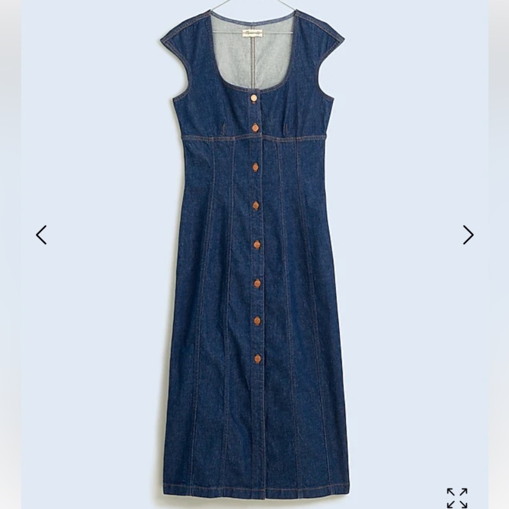 NWT Madewell Square Neck Denim Midi Dress